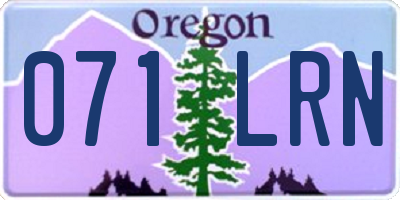 OR license plate 071LRN