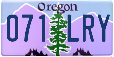 OR license plate 071LRY