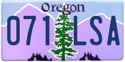 OR license plate 071LSA
