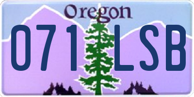 OR license plate 071LSB