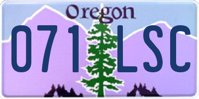 OR license plate 071LSC