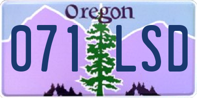 OR license plate 071LSD