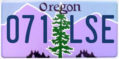 OR license plate 071LSE