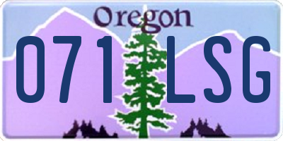 OR license plate 071LSG