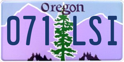 OR license plate 071LSI