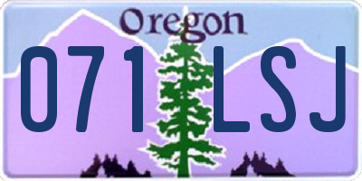 OR license plate 071LSJ