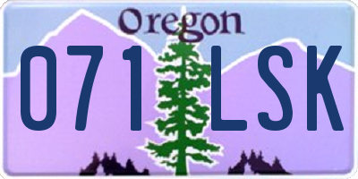 OR license plate 071LSK