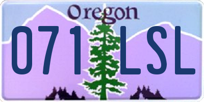 OR license plate 071LSL