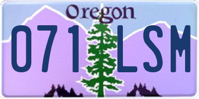OR license plate 071LSM