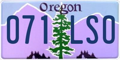 OR license plate 071LSO