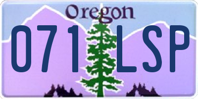 OR license plate 071LSP