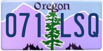 OR license plate 071LSQ