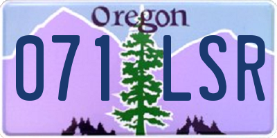 OR license plate 071LSR