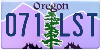 OR license plate 071LST
