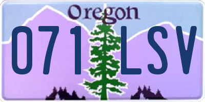 OR license plate 071LSV