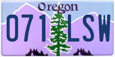 OR license plate 071LSW