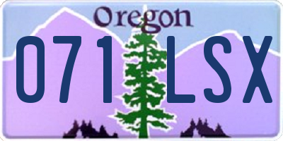 OR license plate 071LSX