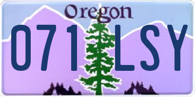 OR license plate 071LSY