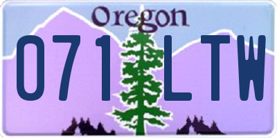 OR license plate 071LTW