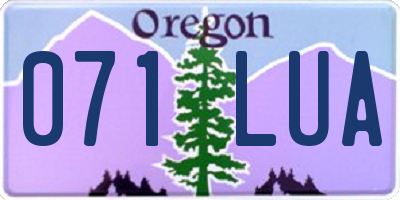 OR license plate 071LUA