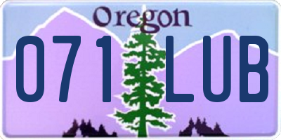OR license plate 071LUB