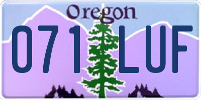 OR license plate 071LUF