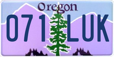 OR license plate 071LUK