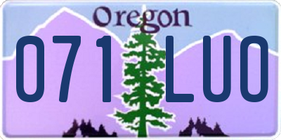 OR license plate 071LUO