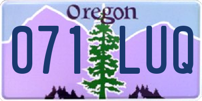 OR license plate 071LUQ