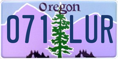 OR license plate 071LUR