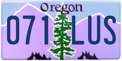 OR license plate 071LUS