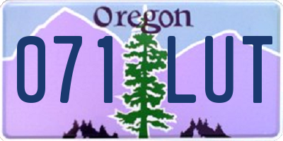 OR license plate 071LUT