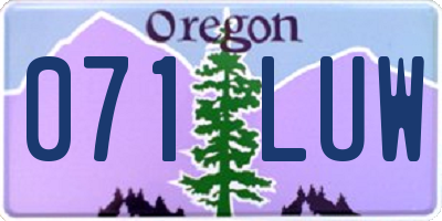 OR license plate 071LUW