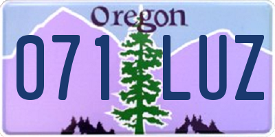 OR license plate 071LUZ