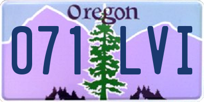 OR license plate 071LVI