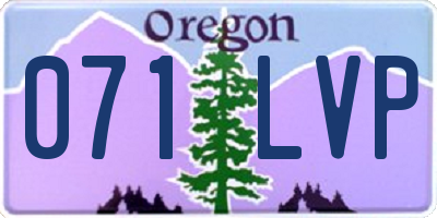 OR license plate 071LVP