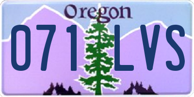 OR license plate 071LVS