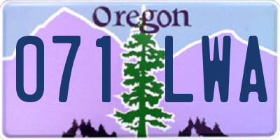 OR license plate 071LWA