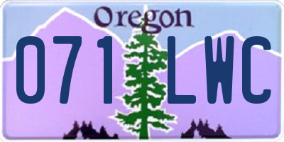 OR license plate 071LWC