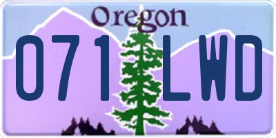 OR license plate 071LWD