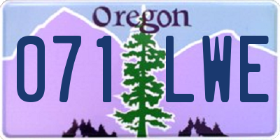 OR license plate 071LWE