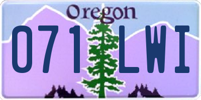 OR license plate 071LWI