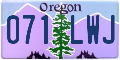 OR license plate 071LWJ