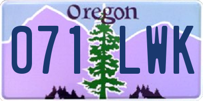 OR license plate 071LWK