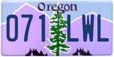 OR license plate 071LWL