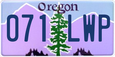 OR license plate 071LWP