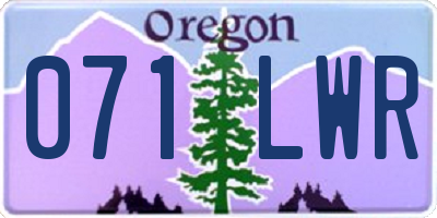 OR license plate 071LWR