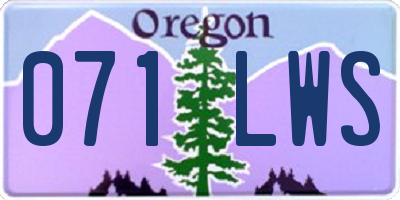 OR license plate 071LWS