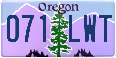 OR license plate 071LWT