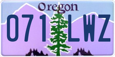 OR license plate 071LWZ
